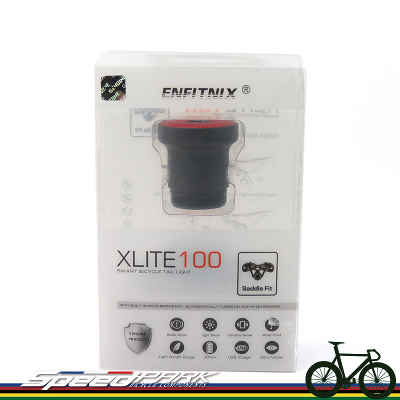 【速度公園】ENFITNIX XLite100 智慧紅色尾燈，煞車、減速加亮，起步、靜止自動開關，後燈 車燈 自行車燈