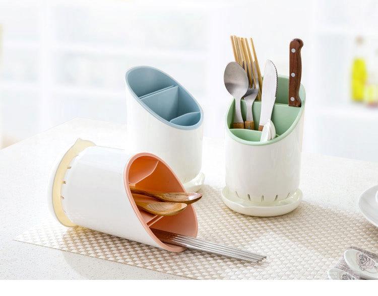 置物架 2入組 筷籠多功能廚房餐具 收納架筷子筒塑膠瀝水筷子架勺子