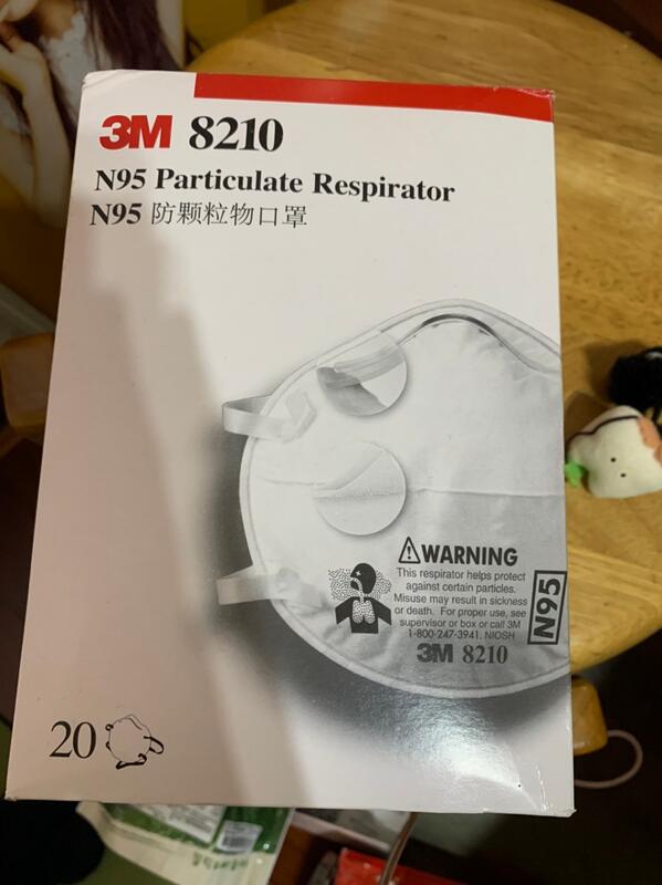 全新 20入 ] 3M 8210 N95等級工業防塵口罩(微細粉塵)  口罩