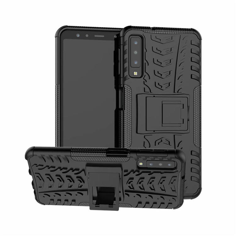 三星 A7 2018 手機殼 輪胎紋 SM-A750F 6吋 保護套 戰甲全包支架殼男女