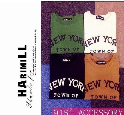 New Fashion*2015年年夏季新款凹凸字母NEW YORK短袖T恤4色