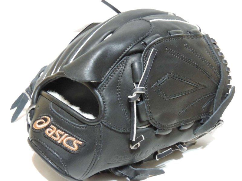 貳拾肆棒球--限定品！日本帶回Asics硬式特別訂製投手手套/黑