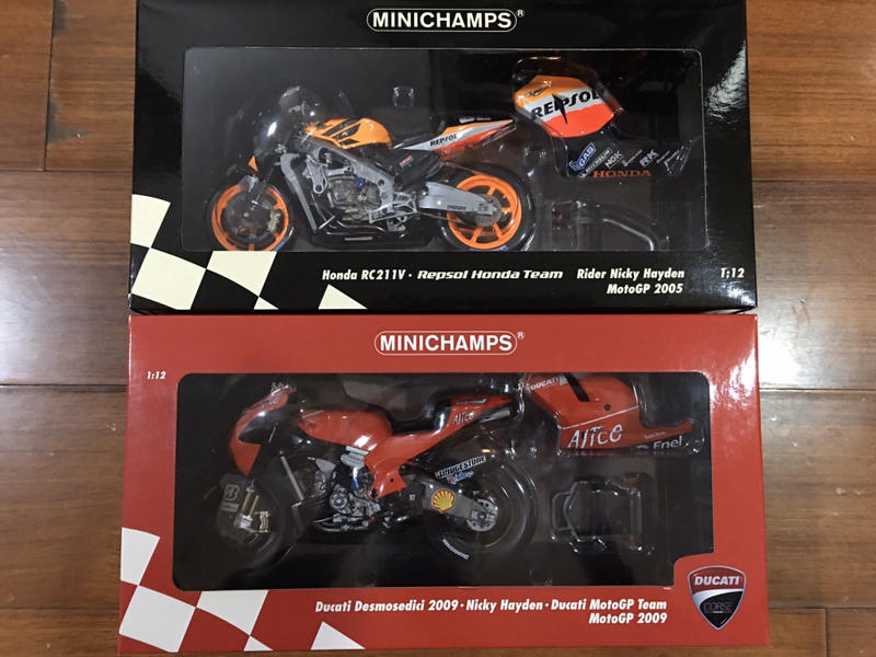 ［現貨］Minichamps 1/12 RC211V 2005 Ducati 2009 Nicky Hayden 2台