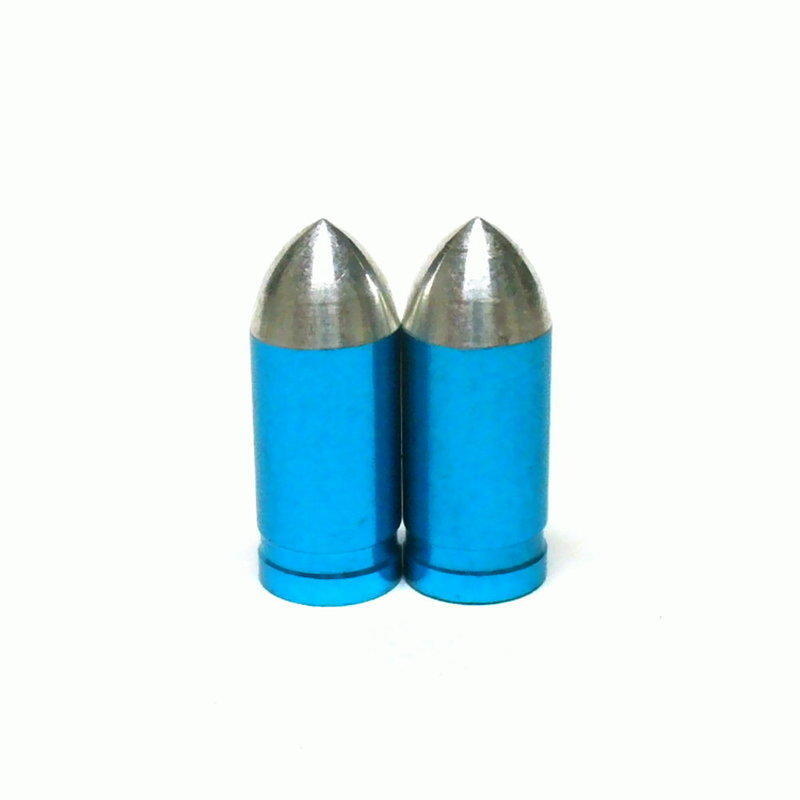 【出清不退換】MR. CONTROL 子彈型 法式氣嘴蓋 風嘴蓋 內徑6mm 長21mm 一組2個8g 藍 B35