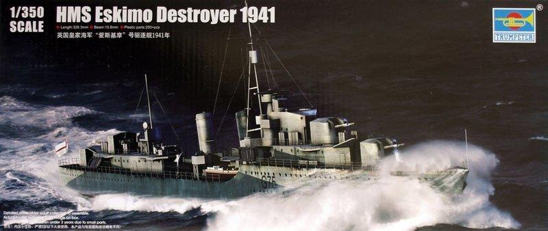 【喵喵模型坊】TRUMPETER 1/350 英國 皇家海軍 驅逐艦 愛斯基摩號 1941年型 (05331)