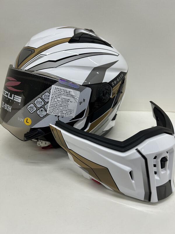 買帽子送超值贈品】ZEUS ZS-613H AJ45彩繪鋼白金附新式面甲半罩式內