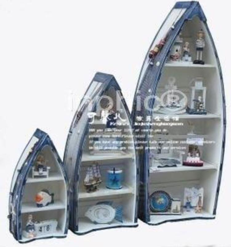 emily_0216專屬含稅賣場-木製藍白裝飾櫃儲物櫃船櫃展示櫃 可掛三件套