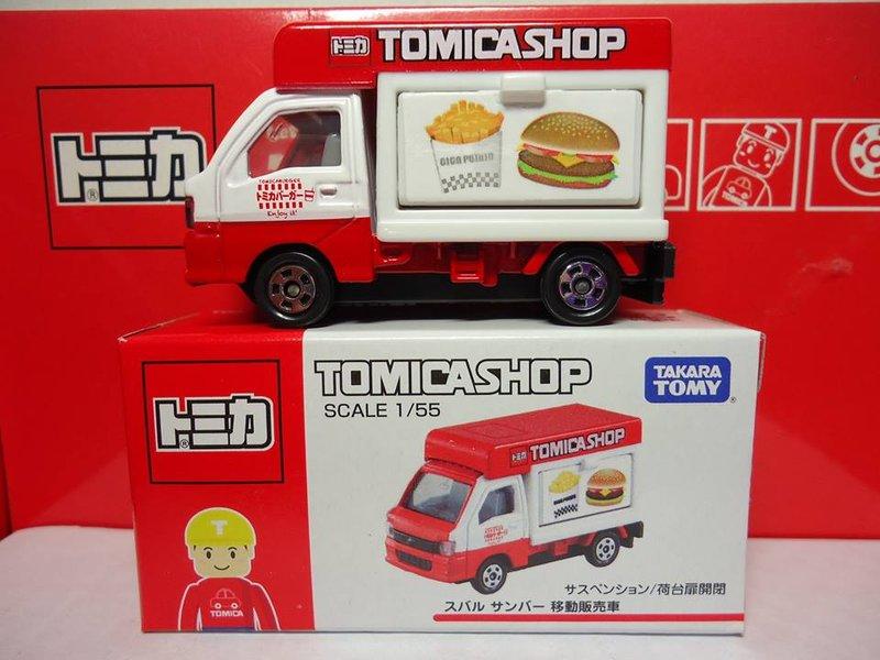 (多美橘 TOMICA SHOP限定6) SUBARU SAMBAR 漢堡/薯條 移動販賣車 (附膠盒)