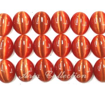 橘色貓眼 8x10mm 橢圓形戒面 一份10顆 B01-CE8 串珠 首飾 飾品 金工 手工藝 半竇石DIY 材料 配件
