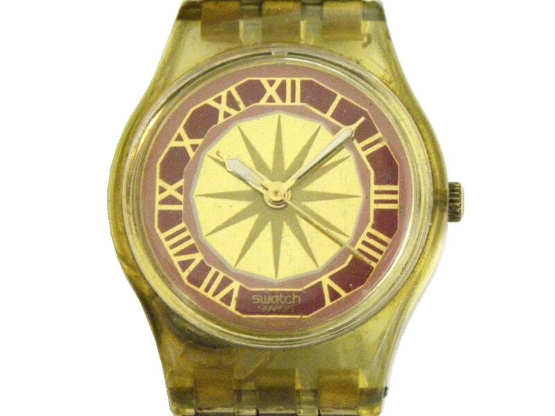 [專業模型] 石英錶 [SWATCH 607] 斯沃琪 圓型指針女錶[金色面]中性/潮/軍錶