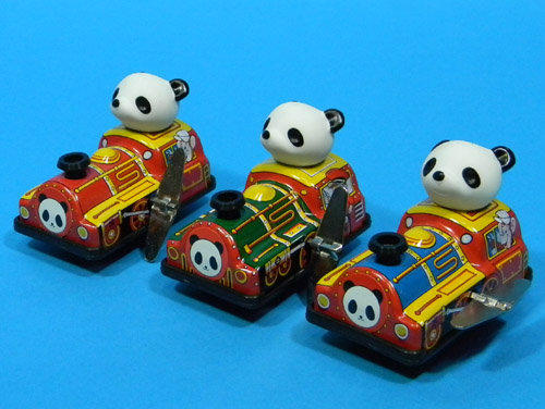 變形金剛*日本製 懷舊 童玩 鐵皮玩具 PANDA LOCO 熊貓 鐵皮 發條 火車頭 貓熊 圓仔 (MADE IN JAPAN)