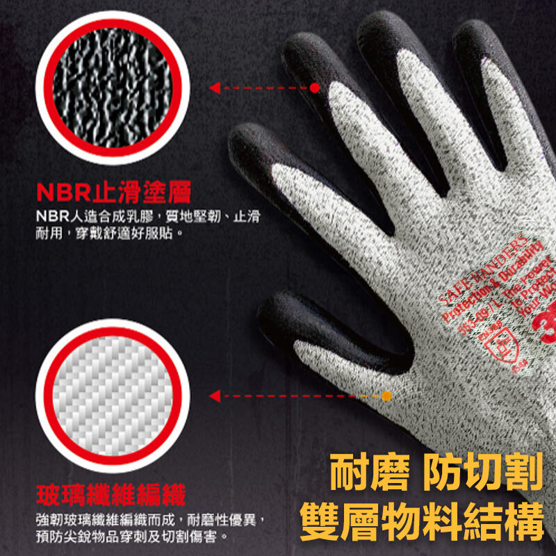 宇慶ASAHI 附發票｜3M-553｜五級防割手套 舒適型防切割 止滑耐磨手套 防割保護 耐磨 防滑 透氣性 防寒手套 | 露天市集 | 全台 ...