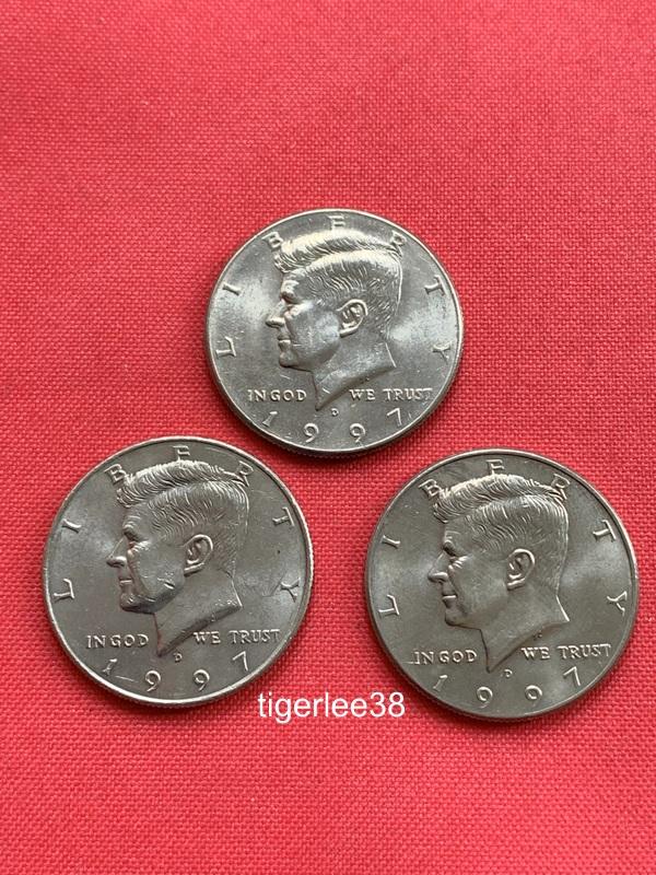 [老排的收藏]~~美洲錢幣~1997年美國 甘迺迪1/2美元硬幣,1枚1標.(1)