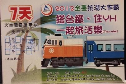 台鐵2012年暑假火車環島優惠票(7天)
