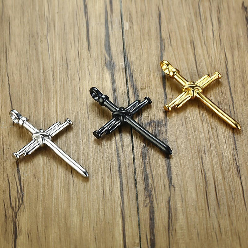 【磐石殿】鈦鋼鑄造聖釘造型十字架項鍊