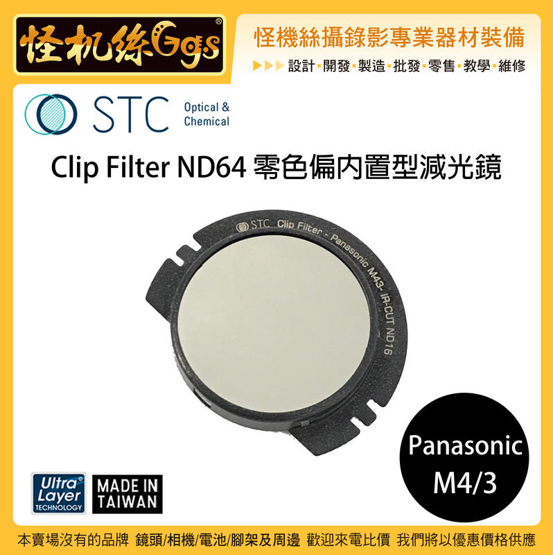 怪機絲 STC Clip Filter ND64 for 松下 M4/3 零色偏內置型減光鏡 ND鏡 感光元件 GH5