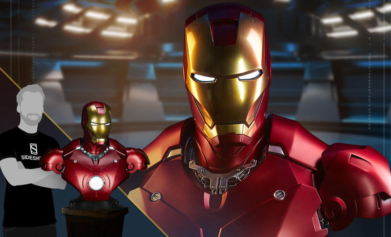 售完，請勿下標Sideshow BenToy Marvel Iron Man鋼鐵人馬克三半身一比一雕像SC-400329