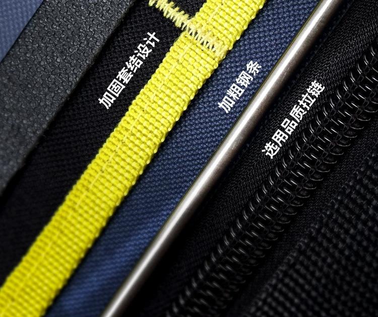 綸綸專業五金用品 新款黃黑18吋塑膠硬底 （速出貨）工具袋 耐磨工具包帆布加厚多功能電工维修安装五金單肩手提收纳袋