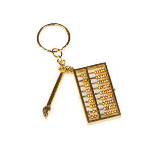 COZY~純銅算盤鑰匙扣如意算盤掛件招財轉運招貴人掛飾3088