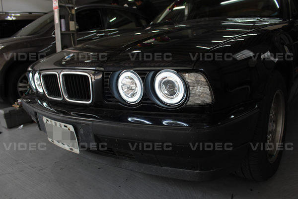 大台北汽車精品 BMW E34 ccfl光圈 魚眼大燈 總成 搭配 HID 效果100分 台北威德