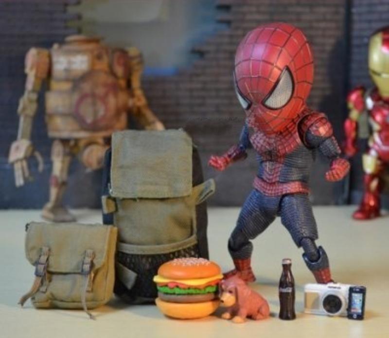 ART。DECO  Marvel 漫威蜘蛛人Q版模型 全身關節可動 買就送7款配件飾品 手辦 鋼鐵人可動玩偶 模型 公仔