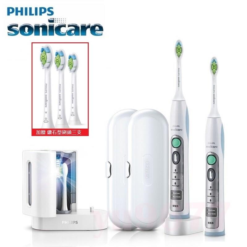 PHILIPS 飛利浦 加贈三支牙刷頭 音波電動牙刷組 HX6962 含紫外線殺菌燈座