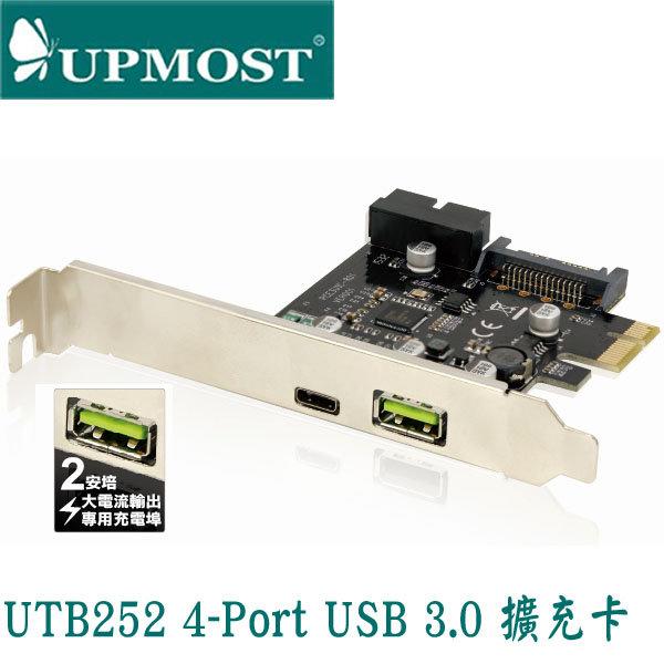 【MR3C】含稅附發票 UPMOST登昌恆 Uptech UTB252 PCI-E 4-Port USB 3.0擴充卡