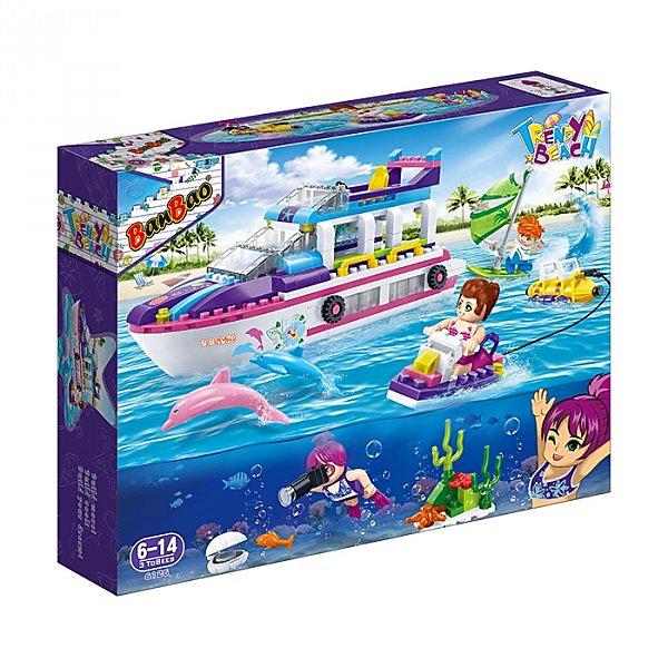 阿拉丁玩具夢工場【BanBao 積木】沙灘女孩系列-觀光遊艇 6126 