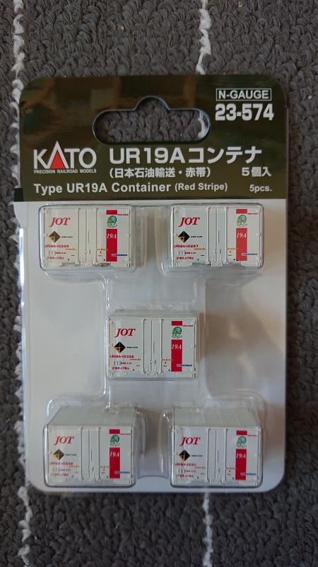 【a】KATO 23-574 UR19A貨櫃(日本石油輸送．紅色帶)(5個入) N規鐵道模型