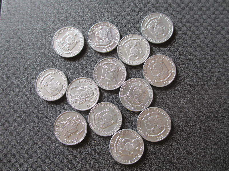 Mini coin-1974 菲律賓盾牌國徽 1分鋁幣 UNC-K19189