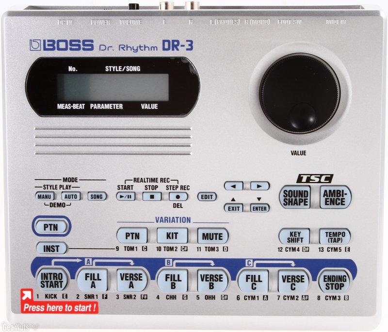 名曲堂樂器】全新Boss DR-3 Dr. Rhythm 節奏機電子鼓伴奏機街頭藝人好