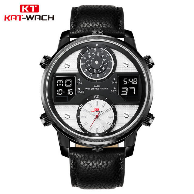 【潮裡潮氣】KT刻途新款運動男士手錶真皮錶帶防水夜光三機芯手錶720