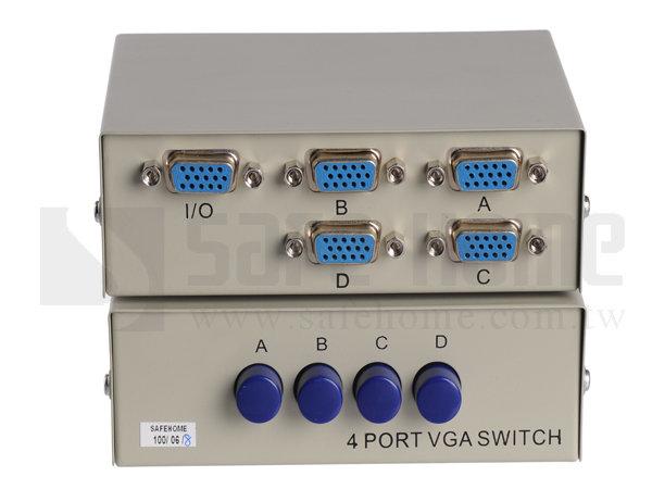 全新盒裝手動  VGA Switch 4對1 / 4進1出，螢幕切換器/交換器！ SVW104-150