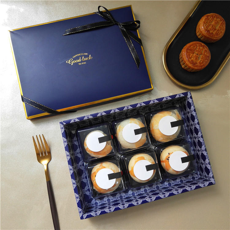 Amy烘焙網:5盒+5袋北歐風高檔燙金藍格禮盒/蛋黃酥月餅6粒裝包裝盒/牛扎糖雪花酥餅乾/禮品衣物包裝盒