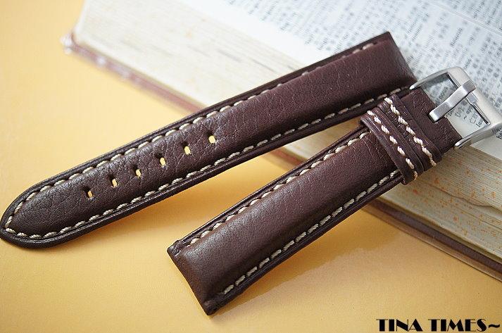 TINA TIMES~德國百年EULIT 美洲野牛皮革錶帶_ 強韌 細膩   德國製造 24mm 22mm 20mm