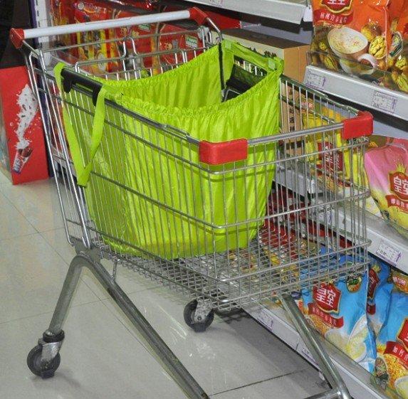 超市 賣場 推車 購物車 環保購物袋 大容量 可掛 背 超耐重 摺疊 好攜 便利袋 牛津 尼龍 非GRAB BAG F2