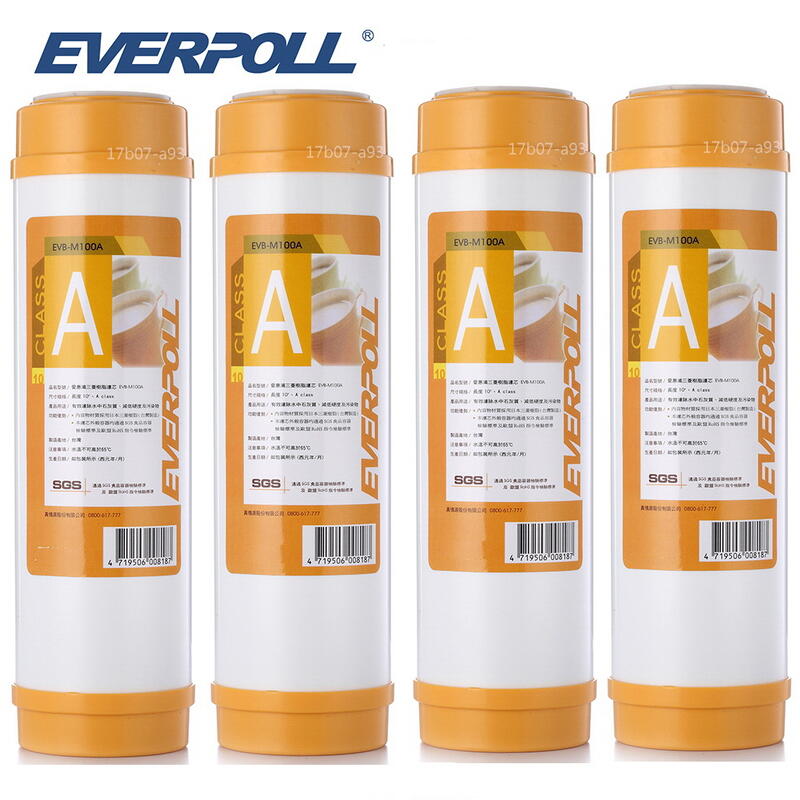 【年盈水超市】10英吋 EVERPOLL 公司貨美國道爾 樹脂 濾心 EVB-M100A【一年份4支優惠】