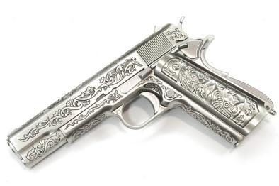 《武動視界》現貨 WE M1911 1911 古典雕花版 巴洛克 銀色 全金屬 瓦斯槍