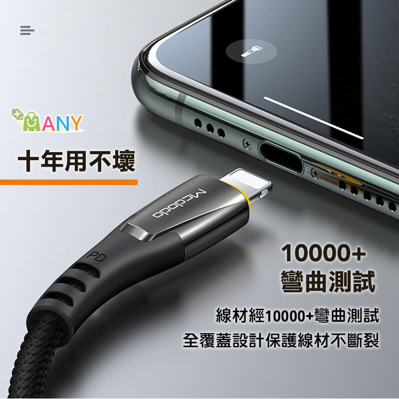 Mcdodo iPhone快充組 台灣認證 QC3.0+PD快充 二用 快充頭 雙色燈控 33W 氮化鎵 快充頭+充電線