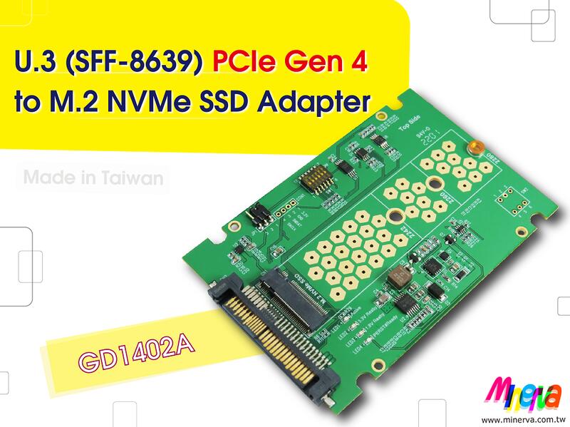 U.3 PCIe Gen 4 to M.2 adapter for GP-ASM2NE6500GTTD M.2 SSD