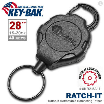 〔A8捷運〕美國KEY BAK Ratch-It 鎖定系列 28" 極度負重伸縮鑰匙圈(附扣環)#0KR2-5A11