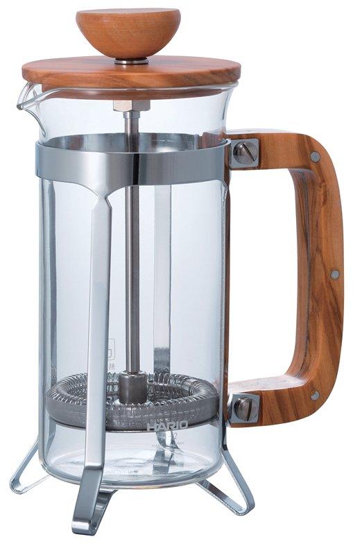 (務必先詢問)【日本製  HARIO 橄欖木濾壓咖啡壺】 CPSW-2-OV 300ml  可當奶泡壺使用 泡茶器