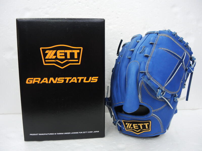 日本品牌 ZETT 日本皮革 硬式棒球壘球 野手手套 投手手套 附紙箱，手套袋 (BPGT-3SP11JP)寶藍