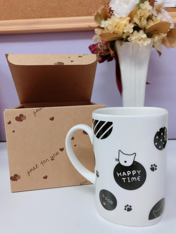 全新黑白貓咪造型馬克杯❤️陶瓷杯（附盒裝）生日禮物/送禮自用