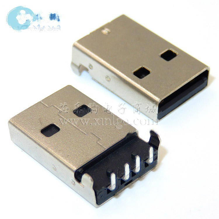 AM20 彎腳90° 黑膠 A公頭 公座 USB數據接口 連接器 接插件 230-01216