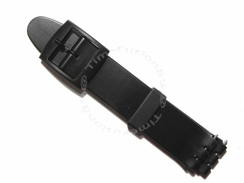 完全代用17mm黑色錶帶適用Swatch男裝標準型