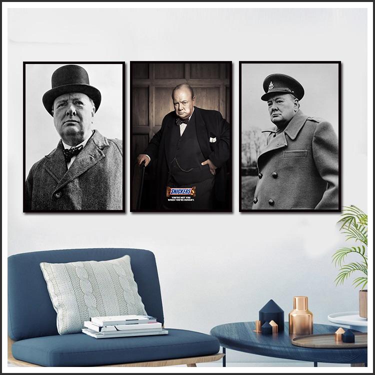 日本製畫布海報 英國首相 溫斯頓 邱吉爾 Churchill 掛畫 無框畫 @Movie PoP 賣場多款海報~
