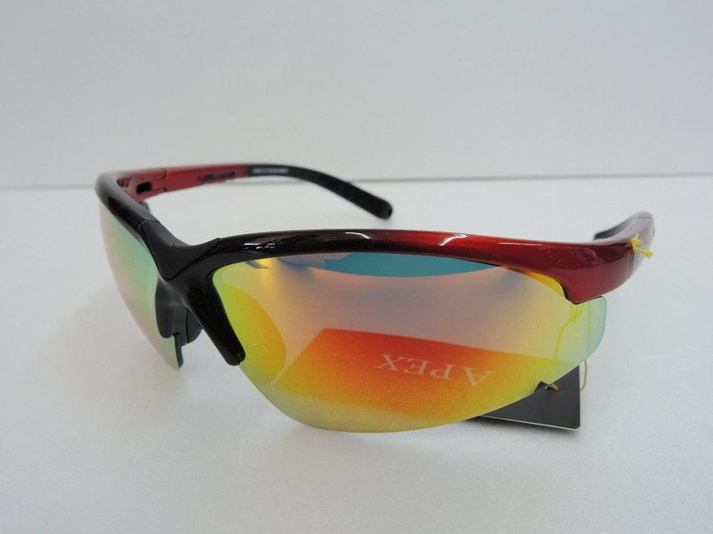 台灣品牌APEX 908 黑 鏡架可伸縮 彩鈦鏡片 運動太陽眼鏡 防風眼鏡 抗UV400 棒壘 自行車 任何運動適用