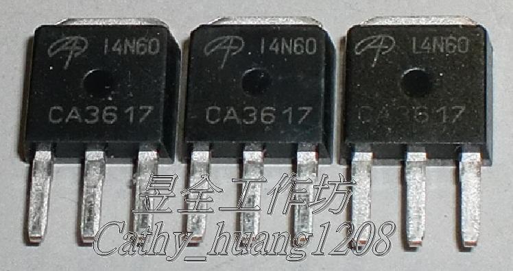 場效電晶體 (AOS AOI4N60 ) IPAK(N-CH) 600V 4A 2.3Ω, I4N60 , 14N60