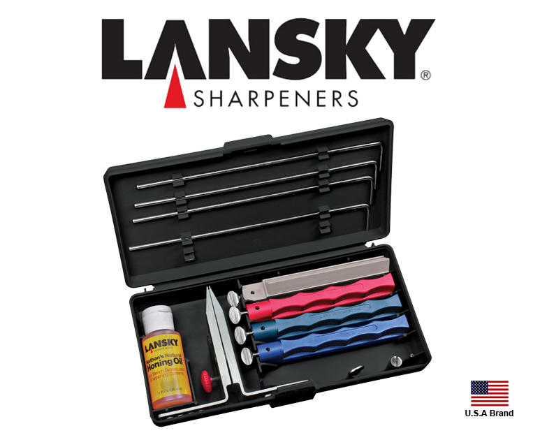 Lansky美國專業定角磨刀器磨刀系統通用型(3磨石+1鋸齒刃專用磨石)盒裝,美國製造【LSLKUNV】